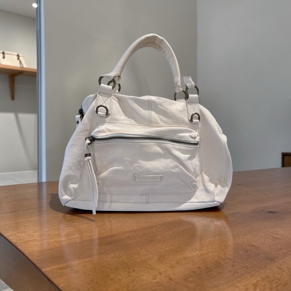 Cavalcanti Cream Leather Shoulder Bag